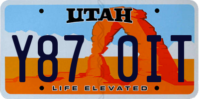 UT license plate Y870IT
