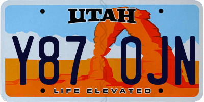 UT license plate Y870JN