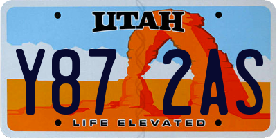 UT license plate Y872AS