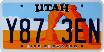 UT license plate Y873EN