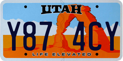 UT license plate Y874CY
