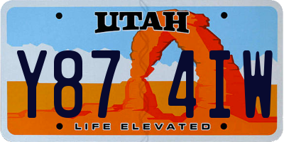 UT license plate Y874IW