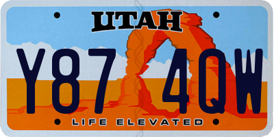 UT license plate Y874QW