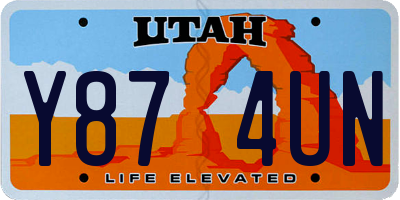 UT license plate Y874UN