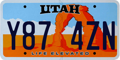 UT license plate Y874ZN