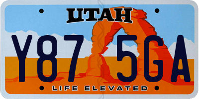 UT license plate Y875GA