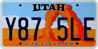 UT license plate Y875LE