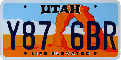 UT license plate Y876BR