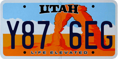 UT license plate Y876EG