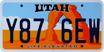 UT license plate Y876EW