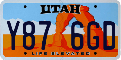 UT license plate Y876GD