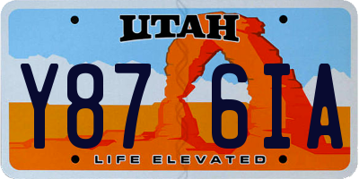 UT license plate Y876IA