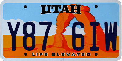 UT license plate Y876IW