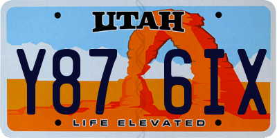 UT license plate Y876IX