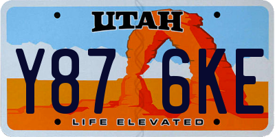 UT license plate Y876KE