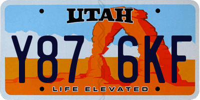 UT license plate Y876KF