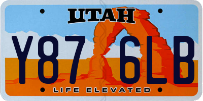 UT license plate Y876LB