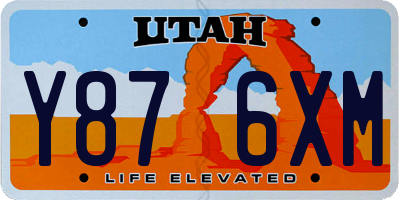 UT license plate Y876XM