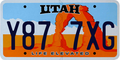 UT license plate Y877XG