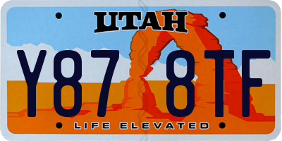 UT license plate Y878TF