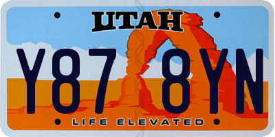 UT license plate Y878YN