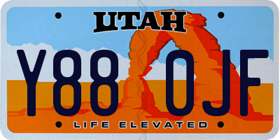 UT license plate Y880JF