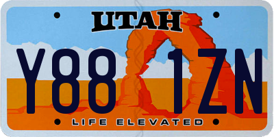 UT license plate Y881ZN