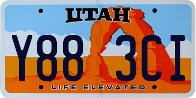 UT license plate Y883CI