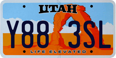 UT license plate Y883SL