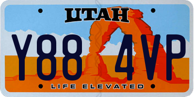 UT license plate Y884VP