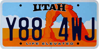 UT license plate Y884WJ