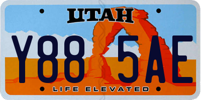 UT license plate Y885AE