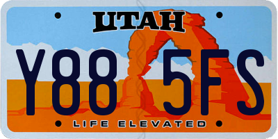 UT license plate Y885FS