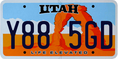 UT license plate Y885GD