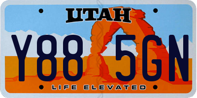 UT license plate Y885GN