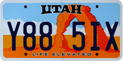 UT license plate Y885IX