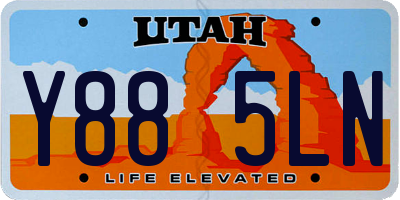 UT license plate Y885LN