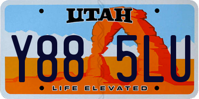 UT license plate Y885LU