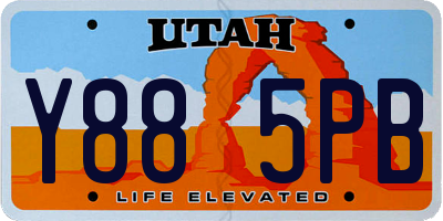 UT license plate Y885PB