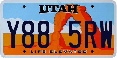 UT license plate Y885RW