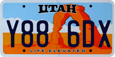 UT license plate Y886DX
