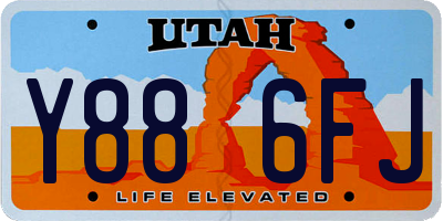 UT license plate Y886FJ