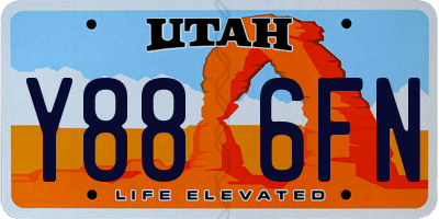 UT license plate Y886FN