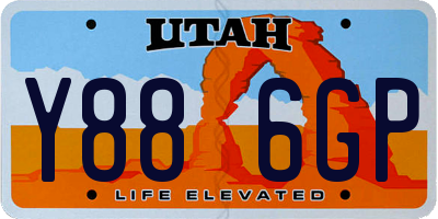 UT license plate Y886GP