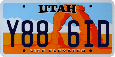 UT license plate Y886ID