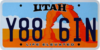 UT license plate Y886IN