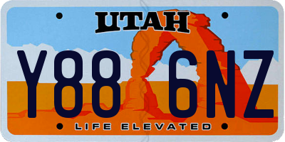 UT license plate Y886NZ
