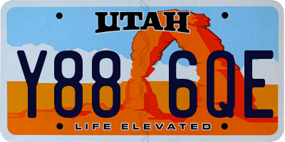 UT license plate Y886QE