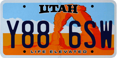UT license plate Y886SW