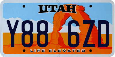 UT license plate Y886ZD